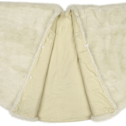 Premium-Sized Faux Fur Christmas Tree Skirt - 72" - Cream