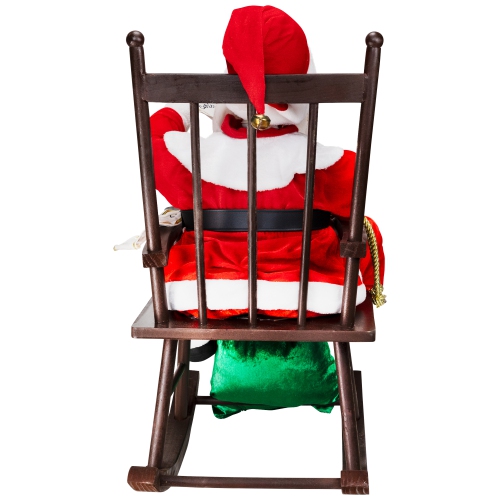 LED Lighted, Animated and Musical Santa Claus Rocking Chair Decoration - 32"