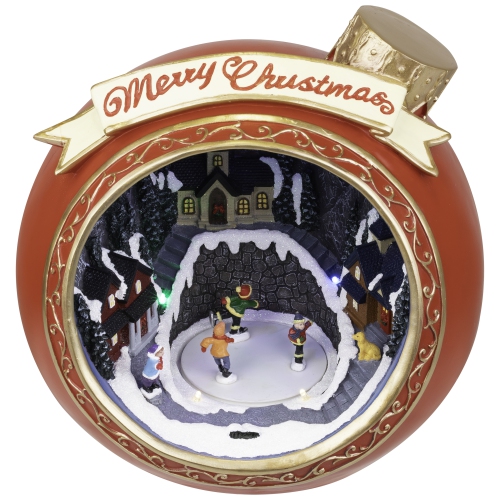 LED Lighted and Musical Christmas Village Scene in Ornament - 10.75"