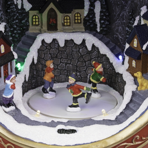 LED Lighted and Musical Christmas Village Scene in Ornament - 10.75"