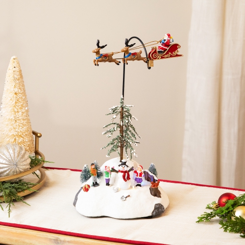 Village de Noël animé, lumineux et musical, père Noël de LED - 13,5&nbsp;po