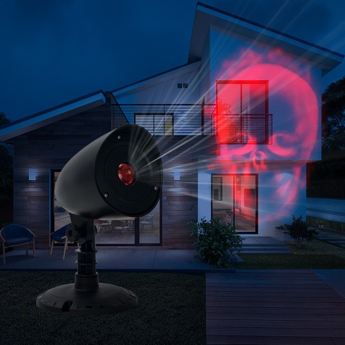 Halloween Skull Outdoor Light Show Projector - 8"