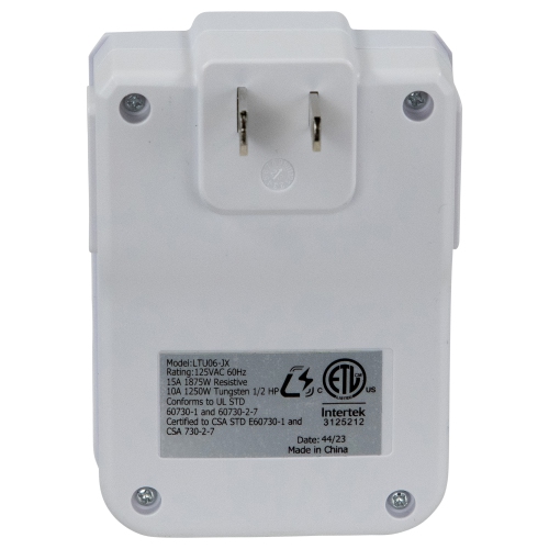 24-Hour Electronic Mechanical Countdown Timer - 3.5" - White