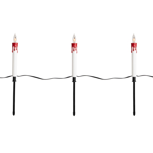 Lighted Flickering Candle Halloween Outdoor Pathway Markers - 15.25" - Set of 5