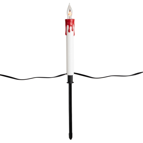Lighted Flickering Candle Halloween Outdoor Pathway Markers - 15.25" - Set of 5