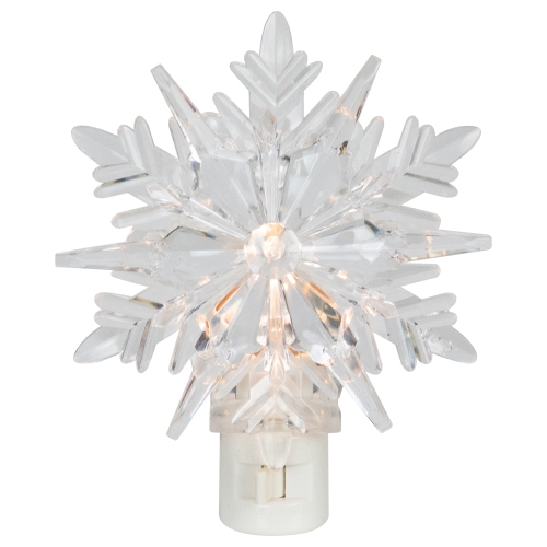 3D Snowflake Christmas Night Light - 6" - Clear