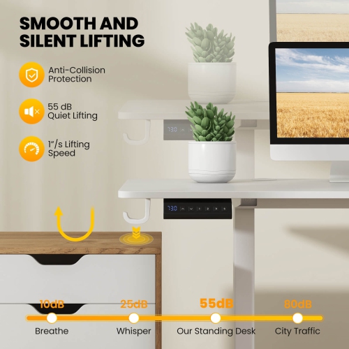 Costway 63 x 24 Inch Sit Stand Desk Height Adjustable Electric Standing Desk