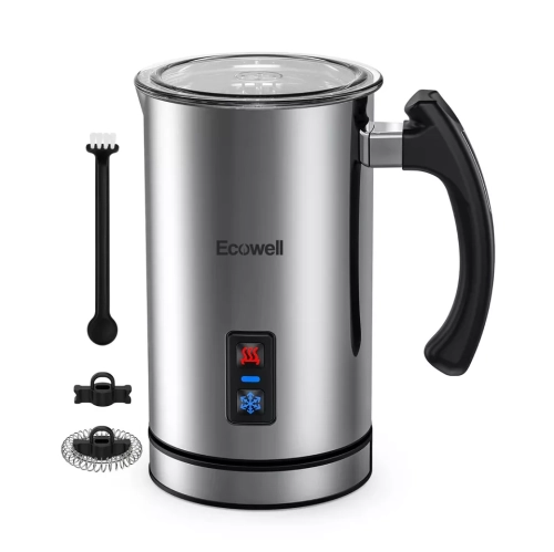 Moussoir à lait automatique ECOWELL, machine à mousse électrique en acier inoxydable 8,1&nbsp;oz/240&nbsp;ml pour lattes, cappuccinos et chocolat