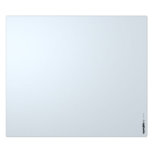 Pulsar Superglide V2 L Premium Glass Mouse Pad 1.5T Gorilla Glass Surface Anti-Slip Fully Molded high-Density Silicone Rubber 16.5" x 13", White
