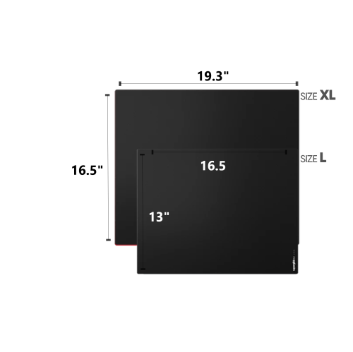 Pulsar Superglide V2 L Premium Glass Mouse Pad 1.5T Gorilla Glass Surface Anti-Slip Fully Molded high-Density Silicone Rubber 16.5" x 13", Black