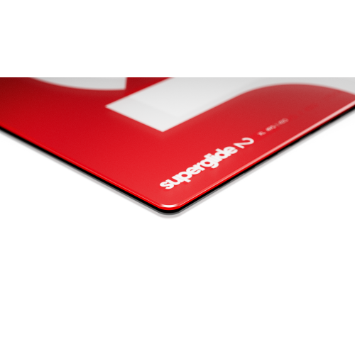 Pulsar Superglide V2 XL Premium Glass Mouse Pad 1.5T Gorilla Glass Surface Anti-Slip Fully Molded high-Density Silicone Rubber 19.3" x 16.5", Red