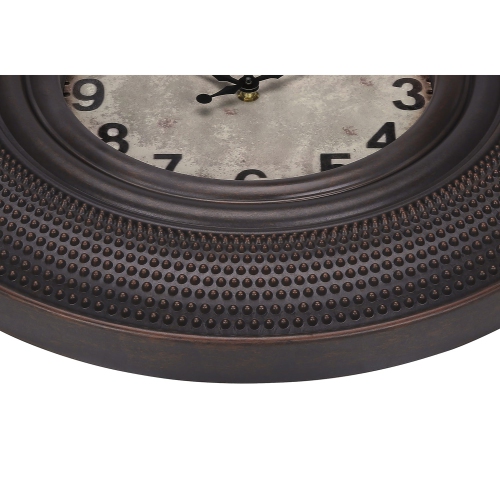 Monarch Specialties I 9045 - Clocks, 20" Round, Wall Clock, Antique Brown, Transitional
