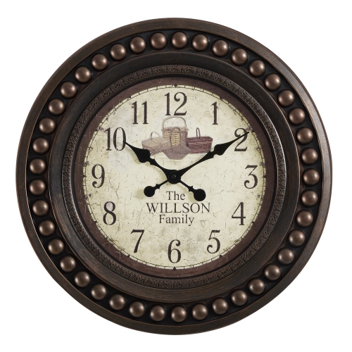 Monarch Specialties I 9046 - Clocks, 20" Round, Wall Clock, Antique Brown, Transitional