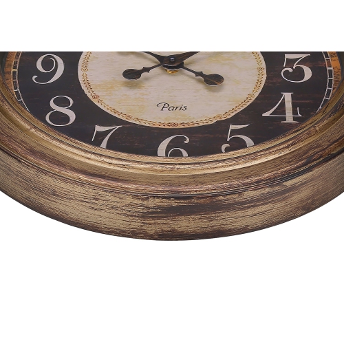 Monarch Specialties I 9092 - Clocks, 18" Round, Wall Clock, Antique Brown, Traditional