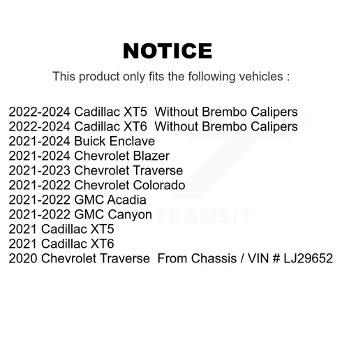 Front Ceramic Disc Brake Pads CMX-D2371 For Chevrolet GMC Cadillac Traverse Blazer Colorado XT5 XT6