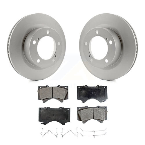 Image 1 de 10.. Disque de frein à disque enduit à l'avant et plaquettes semi-métalliques pour Lexus LX570 Toyota Land Cruiser KGF-100410