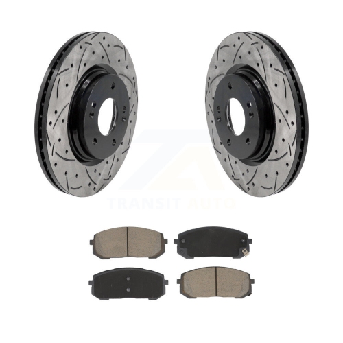 Image 1 de 10.. Ensemble de plaquettes en céramique pour disque de frein à fente de semoir de revêtement avant pour Hyundai Elantra Sonata Kia K5 KDC-101110