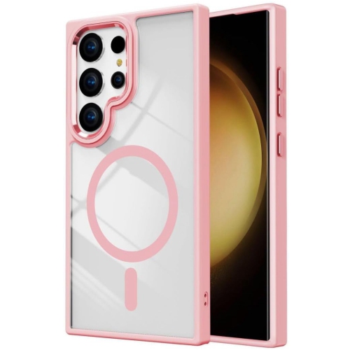 [CS] Transparent Hard PC Hybrid Magnetic MagSafe Case Cover for Samsung Galaxy S25 Ultra, Rose Gold