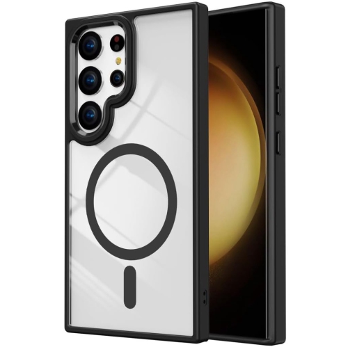 [CS] Transparent Hard PC Hybrid Magnetic MagSafe Case Cover for Samsung Galaxy S25 Ultra, Black