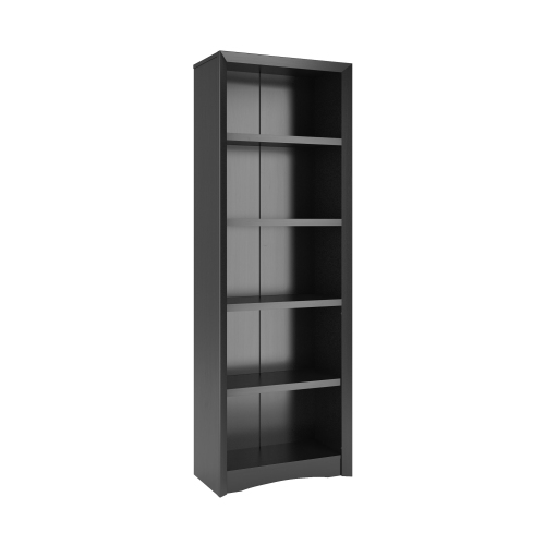 Quadra 71'' Tall Adjustable Shelf Bookcase, 5-Tier Shelving Unit Bookshelf with Open Shelves, Black