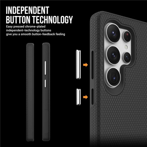 [CS] Slim Fitted Hybrid Hard PC Shell Shockproof Case Cover for Samsung Galaxy S25 Ultra, Grey