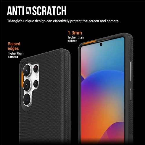 [CS] Slim Fitted Hybrid Hard PC Shell Shockproof Case Cover for Samsung Galaxy S25 Ultra, Grey