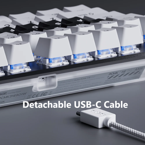 Pulsar Gaming Gears PCMK 2 Wired Hot-swappable RGB Mechanical Keyboard Hall Effect Switches Aluminum Alloy Plate TKL Layout, for Windows and Mac OS,