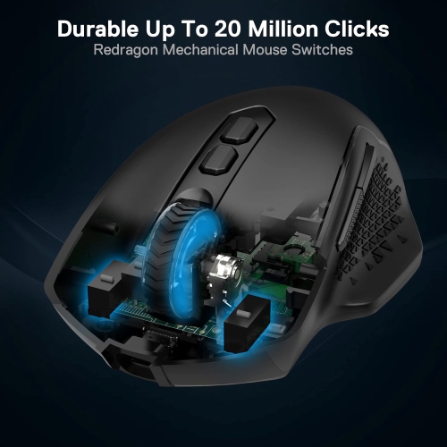 Redragon M810 Pro Wireless Gaming Mouse, 10000 DPI Wired/Wireless Mouse w/Rapid Fire Key, 8 Macro Buttons, 45-Hour Durable Power Capacity and RGB