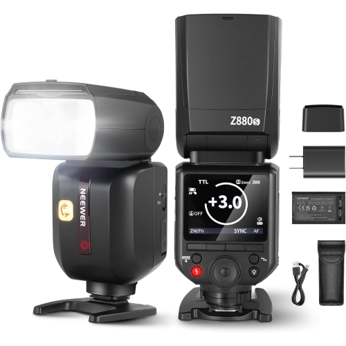 NEEWER Z880-S 2.4G 76Ws TTL Camera Flash Speedlite Compatible with Sony, Adjustable Modeling Lamp, TTL/M Quick Switch TCM Key, 1/8000s HSS 7.4V/2600m