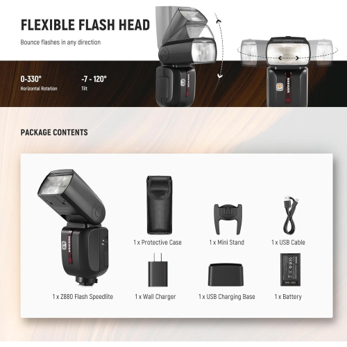 NEEWER Z880-S 2.4G 76Ws TTL Camera Flash Speedlite Compatible with Sony, Adjustable Modeling Lamp, TTL/M Quick Switch TCM Key, 1/8000s HSS