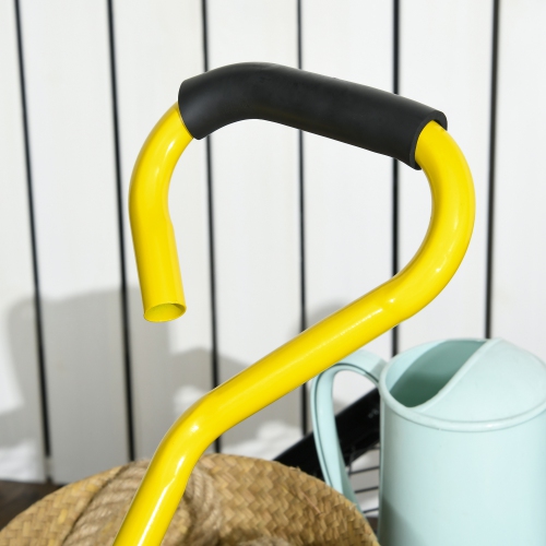 Outsunny Heavy Duty Garden Wagon Cart, Utility Wagon Cart with Metal Frame, 10" Wheels and 180° Rotating Handle, 330 lbs Capacity, for Garden, Beach,