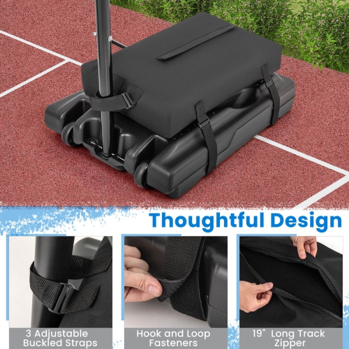 Goplus Portable Basketball Hoop Stand Adjustable Height with Shatterproof Sandbag Wheels