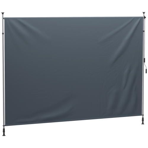 Image 1 de 9.. Auvent de jardin rétractable Outsunny, 11,5' x 10', écran d'intimité manuel extérieur, UPF30+ et tissu résistant à l'eau pour patio, balcon,