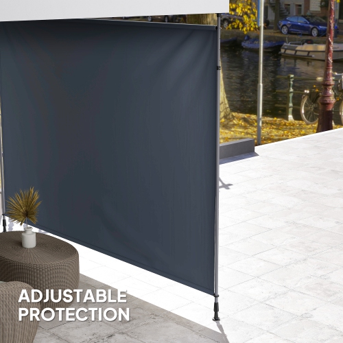 Outsunny 11.5' x 10' Retractable Patio Awning, Manual Outdoor Privacy Screen with UPF30+ & Water-Resistant Fabric for Patio, Balcony, Terrace, Pool,