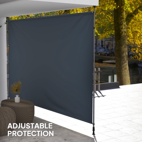 Outsunny 13' x 10' Retractable Patio Awning, Manual Outdoor Privacy Screen with UPF30+ & Water-Resistant Fabric for Patio, Balcony, Terrace, Pool,