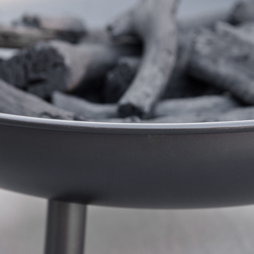 Outsunny 23" Round Outdoor Fire Pit, Portable Wood-Burning Firepit with Support Legs for Garden, Patio, Backyard, Camping, Bonfire, Black