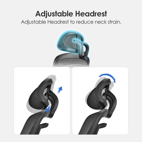 Ergonomic Mesh Office Chair, High Back Computer Desk Chair with Flip-Up Armrests, Adjustable Headrest and Lumbar Support