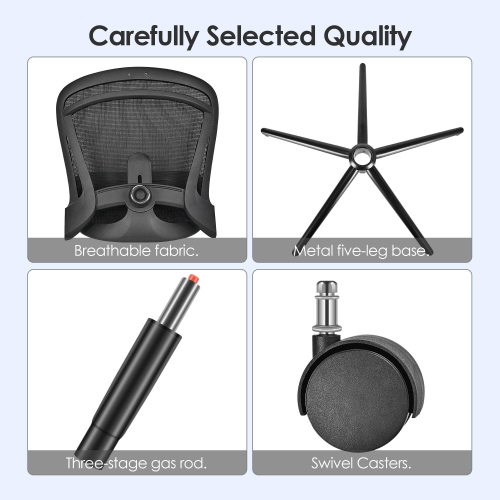 Ergonomic Mesh Office Chair, High Back Computer Desk Chair with Flip-Up Armrests, Adjustable Headrest and Lumbar Support