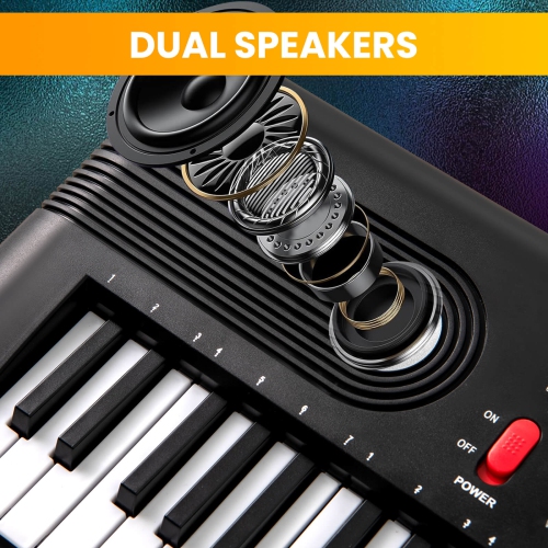 Costway 61 Keys Kids Piano Keyboard with Carry Bag Microphone Sheet Stand Power Supply