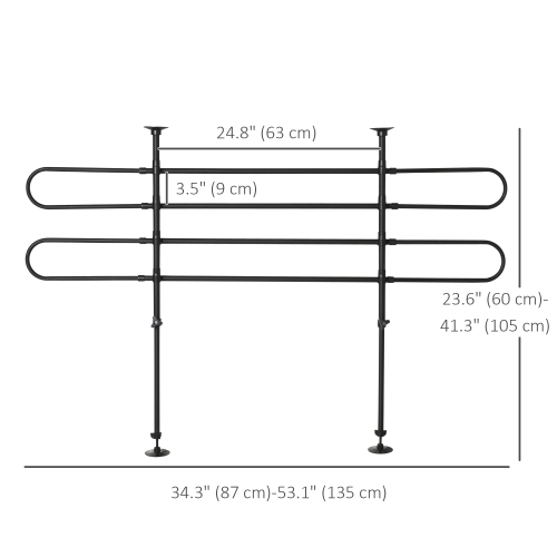 PawHut Dog Car Barrier, Adjustable Pet Car Barrier for SUVs, Vehicles, Vans, Universal Back Seat Dog Fence Guard for Safety Car Travel, Black