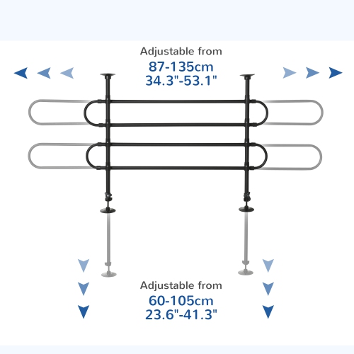 PawHut Dog Car Barrier, Adjustable Pet Car Barrier for SUVs, Vehicles, Vans, Universal Back Seat Dog Fence Guard for Safety Car Travel, Black