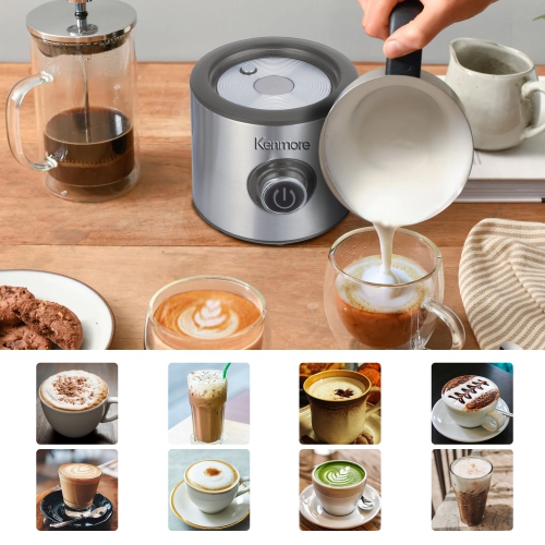 Kenmore 4-in-1 Automatic Milk Frother & Steamer 16oz Hot & Cold Foam