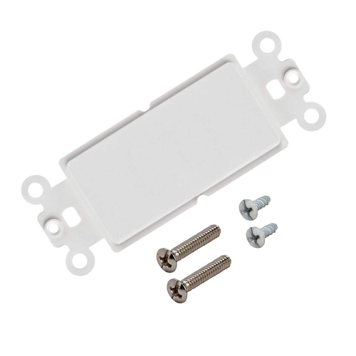 Cmple - 10 Pack Blank Insert for Decorator Wall Plate, 1 Gang Blank Adapter Insert Polycarbonate Thermoplastic Single Gang Wall Plate- White