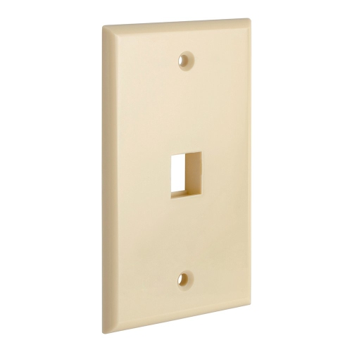 Cmple - 1 Port Keystone Wall Plate 1 Gang Wall Plate with Standard Size Ethernet Wall Plate Keystone Jack Insert Wall Plates - Ivory