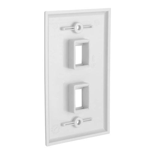 Cmple - 2 Port Keystone Wall Plate 1 Gang Wall Plate with Standard Size Ethernet Wall Plate Keystone Wall Plate Compatible with Keystone Jack, HDMI