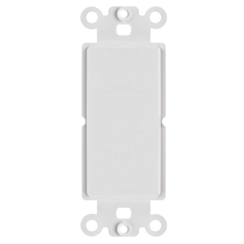 Cmple - Blank Insert for Decorator Wall Plate, 1 Gang Blank Adapter Insert Polycarbonate Thermoplastic Single Gang Wall Plate- White