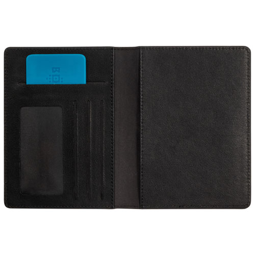 Boompods RFID Passport Holder with BoomCard Bluetooth Item Tracker - Black