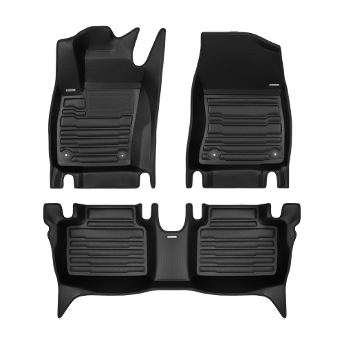 TuxMat - For Nissan Kicks 2025-2026 Models - Custom Car Mats - Maximum Coverage, All Weather, Laser Measured - This Full Set Includes 1st and 2nd Rows