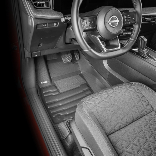 TuxMat - For Nissan Kicks 2025-2026 Models - Custom Car Mats - Maximum Coverage, All Weather, Laser Measured - This Full Set Includes 1st and 2nd Rows