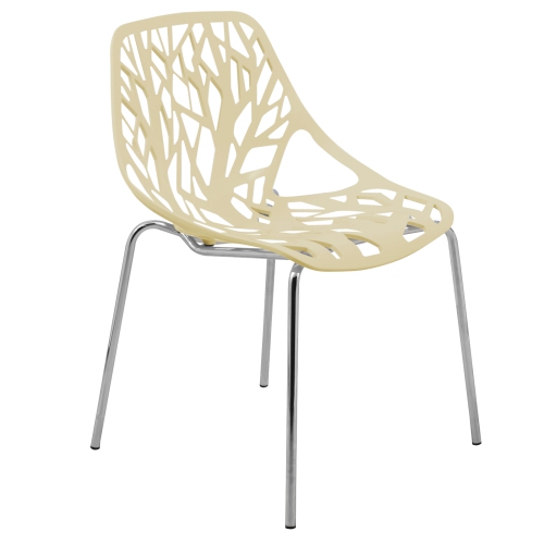 Chaise de salle à manger moderne Asbury LeisureMod avec pattes chromées – élégante et durable pour les salles à manger, les cuisines et les bureaux